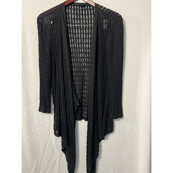 Lafayette 148 Black Open-Front Women's Sweater - Picture 1 of 3